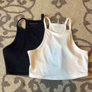 Aeropostale Black and White Tank Tops